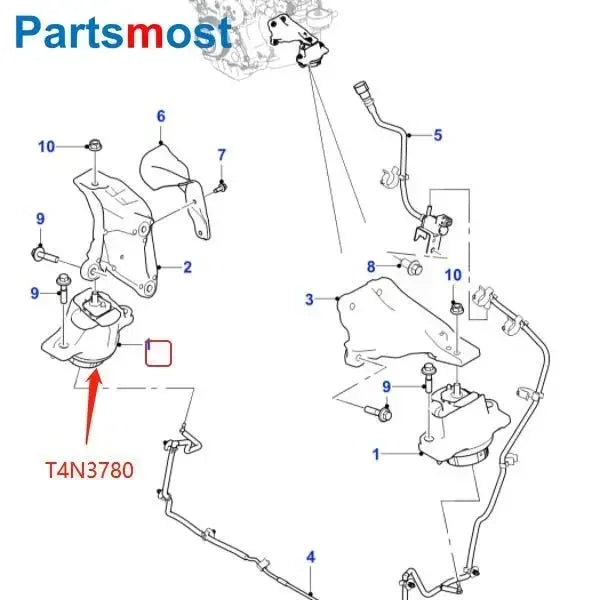 Front 2.0L Petrol Diesel AJ200P Engine Mount For JAGUAR XE X760 2015 2016 2017 Mounting Torque Strut T4N3780 T4N13011 T4N37216
