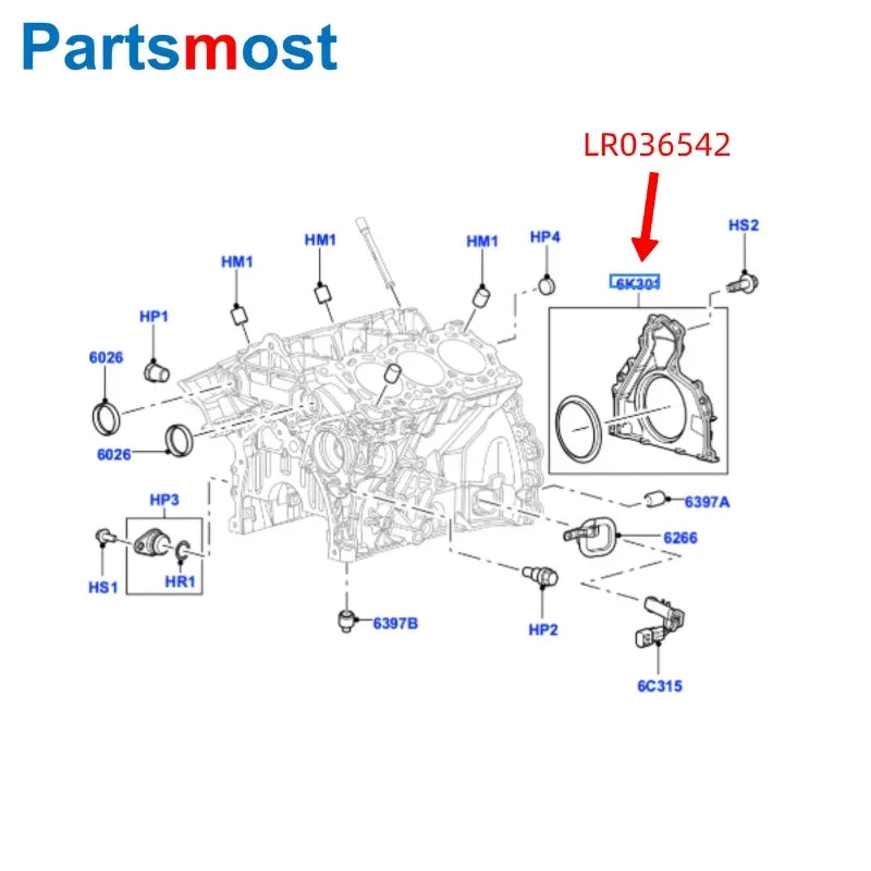 CRANKSHAFT REAR RETAINER & OIL SEAL FOR LAND ROVER DISCOVERY LR3 LR4 RANGE ROVER RR SPORT 3.0L V6 DIESEL JAGUAR 1316115 LR036542