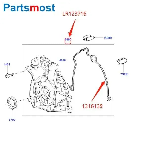 2.7 3.0L Diesel Oil Pump Gasket 1316139 for Discovery LR3 LR4 Range Rover RR Sport Velar Jaguar XF XJ Oil Pump C2C39664 LR123716