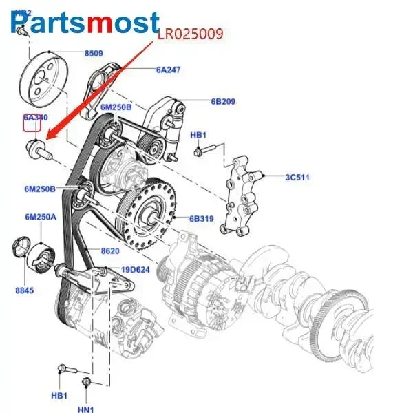 Crankshaft Pulley Bolt for Land Rover Freelander LR2 Range Rover Evoque Discovery Sport Volvo XC60 XC90 S80 60 40 Ford LR025009