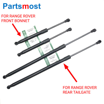 2pcs of Gas Lifts for Land Rover Range Rover L322 2002- 2012 Front Bonnet Gas Spring BKK760010 Rear Tailgate Gas Strut BHE760020