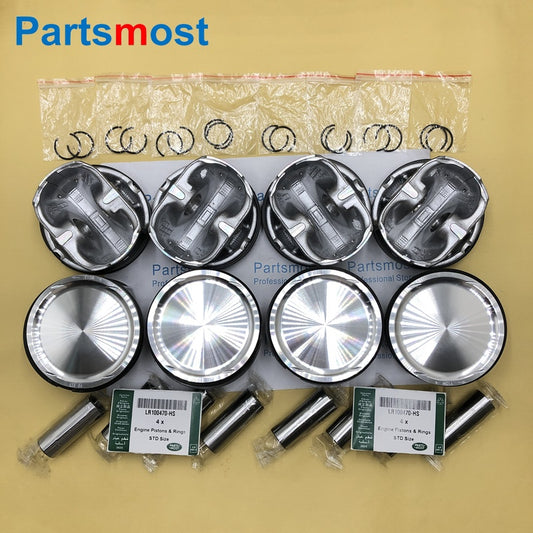 8PCS 508PS 5.0T PETROL SC PISTONS WITH RINGS FOR AJ133 ENGINE LR100470 DISCOVERY LR4 RANGE ROVER RR SPORT JAGUAR XJ XF XK F-TYPE