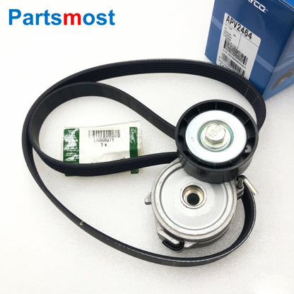 Genuine 2.2 Diesel Alternator Belt LR028881 LR060071 DAYCO APV2464 Tensioner LR003651 For LR2 Range Rover Evoque Discovery Sport