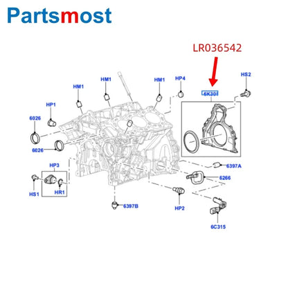CRANKSHAFT REAR RETAINER & OIL SEAL FOR LAND ROVER DISCOVERY LR3 LR4 RANGE ROVER RR SPORT 3.0L V6 DIESEL JAGUAR 1316115 LR036542