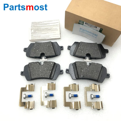 Set of 4 Rear Brake Pads With Clamps and Screws LH RH For Land Rover Range Rover 2013- Range Rover Sport 2014- LR068303 LR036574