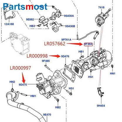 EGR Valve for Land Rover Freelander LR2 RR Evoque Discovery Sport 2.2L Diesel Exhaust Gas Recirculation Valve W/ Gasket LR000997