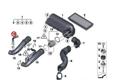 NOVO TUBO DE VENTILAÇÃO DE ESCAPE GENUÍNO PARA MINI COOPER R55 R56 R57 R58 R59 R60 R61 11157607779