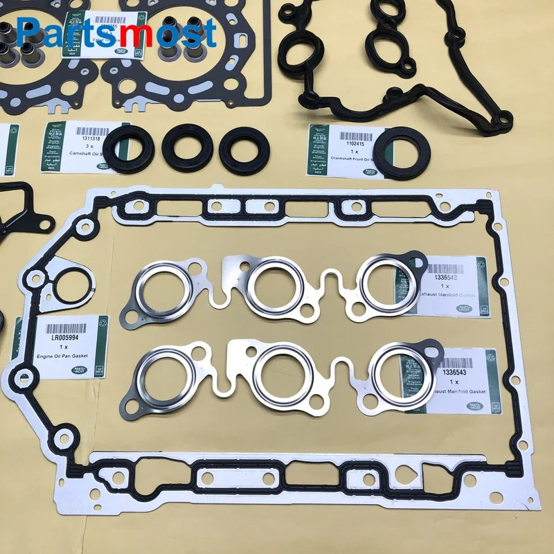 3.0L DIESEL ENGINE OVERHAUL GASKET SET FOR RANGE ROVER SPORT LR3 LR4 VELAR LR013063 LR029132 1336543 LR036542 1311285 LR005994