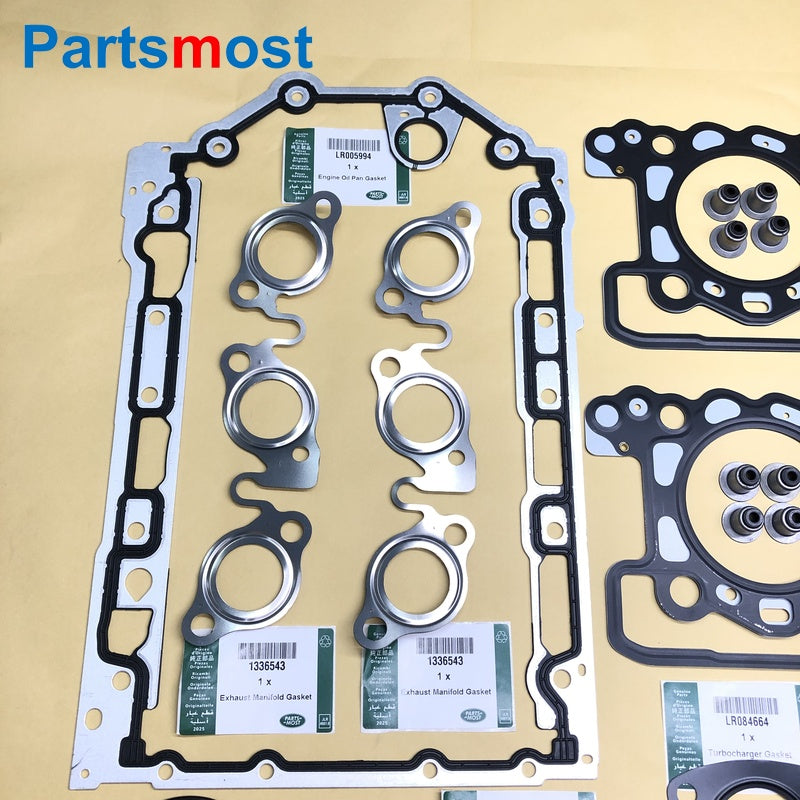 3.0L DIESEL ENGINE OVERHAUL GASKET SET FOR RANGE ROVER SPORT LR3 LR4 VELAR LR013063 LR029132 1336543 LR036542 1311285 LR005994