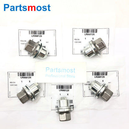 مجموعة من 5 قطع من صواميل العجلات المصنوعة من السبائك المعدنية لسيارة Land Rover Range Rover RR Sport Discovery LR3 LR4 صواميل العجلات RRD500290 500510 500590 LR068126