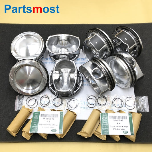 8X NEW MODEL 5.0T PETROL 508PS AJ133 SVR SC PISTONS & RINGS FOR LR100470 LAND ROVER LR4 RANGE ROVER SPORT JAGUAR XJ XF XK F-TYPE