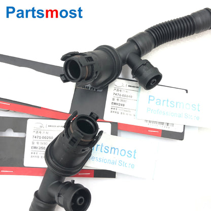 CRANKCASE VENT BREATHER HOSE KIT FOR BMW X5 X6 50iX 750i 750Li 750iX 750LiX 11157646086 11157646087 OR 11157575640 11157575641